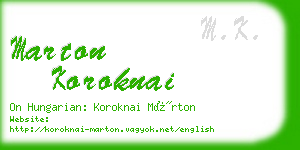 marton koroknai business card